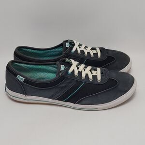 Keds Womens Dark Gray White WF46599M Round Toe Low Lace Up Sneaker Shoes Size 10